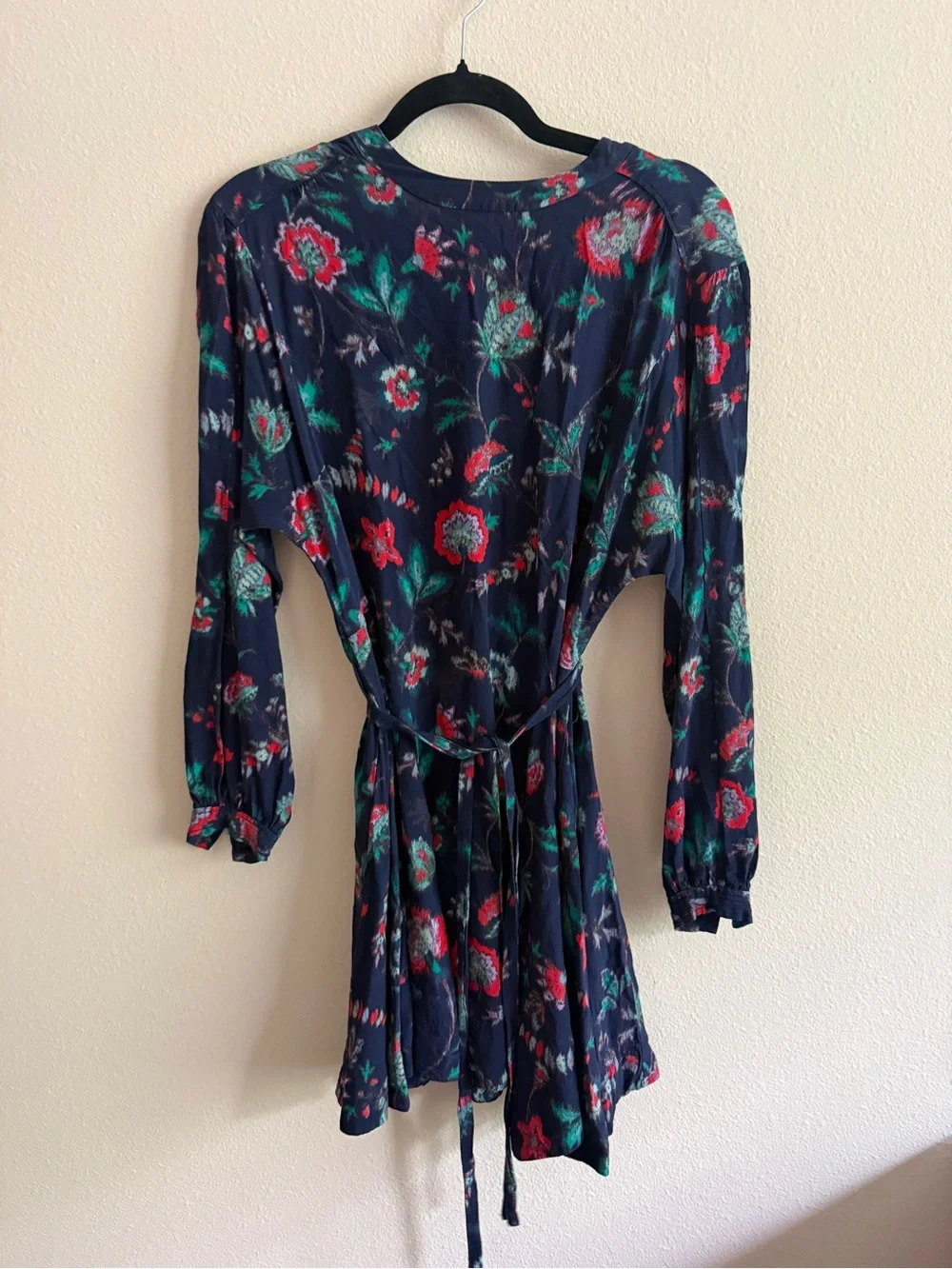Derek Lam Navy Floral Tie-Waist Kids Dress